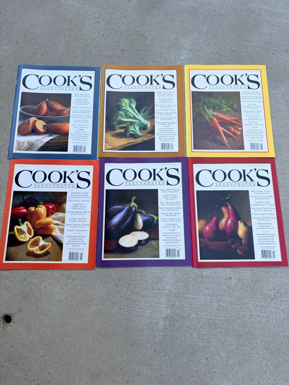 2010 Cook’s illustrated collection- 6 issues